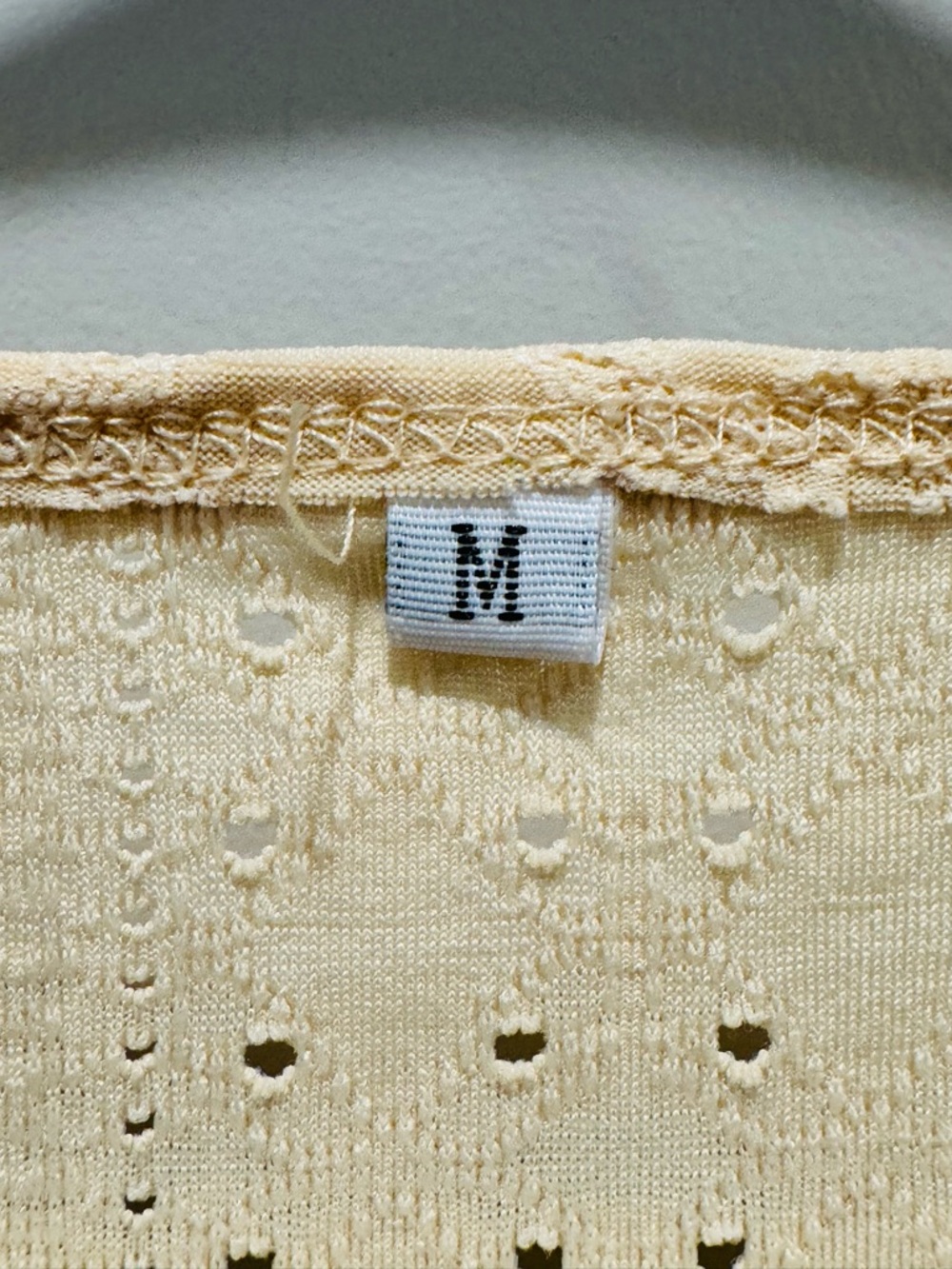 Women’s Cream Eyelet Flutter Sleeve Top - Picture 3 of 3